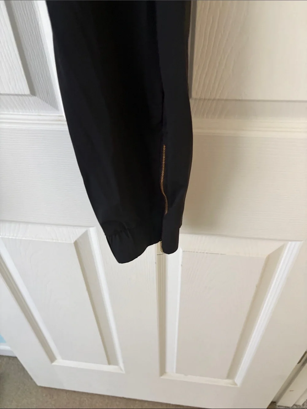 ZYIA Black Women's Track Joggers with Gold Accents